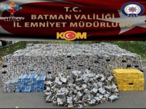 Batman’da Traktör Tankerinde 44 Bin 900 Paket Kaçak Sigara Ele Geçirildi