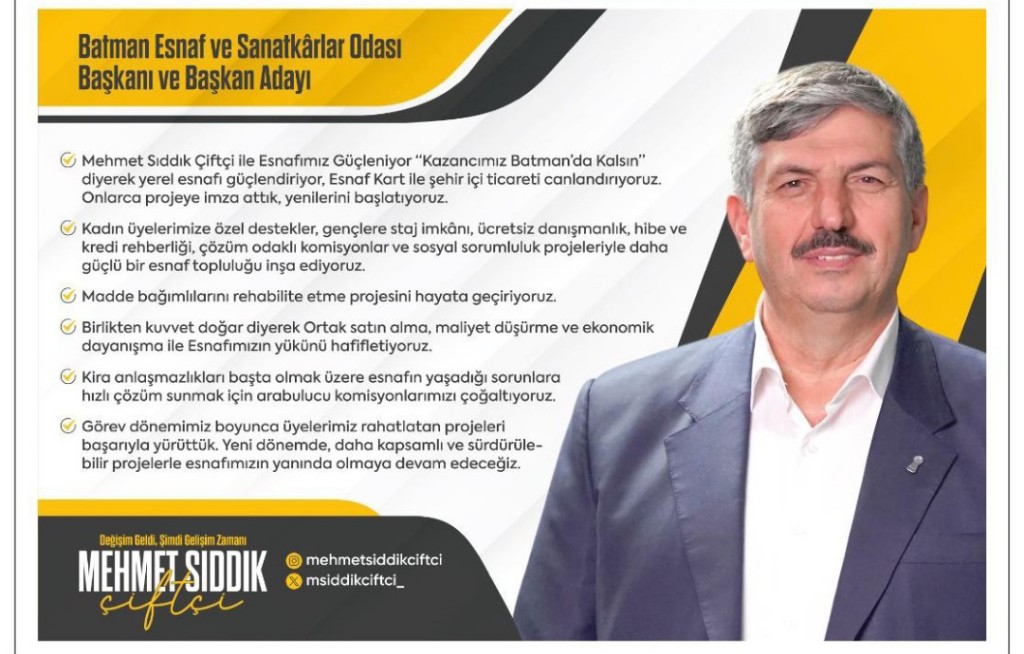Mehmet Sıddık Çiftçi’den Esnafa Güçlü Destek Vurgusu