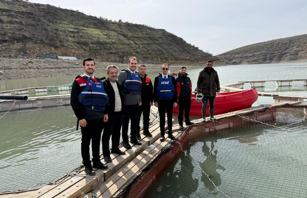 Malabadi Baraj Gölü’nde Alabalık Tesisine İnceleme